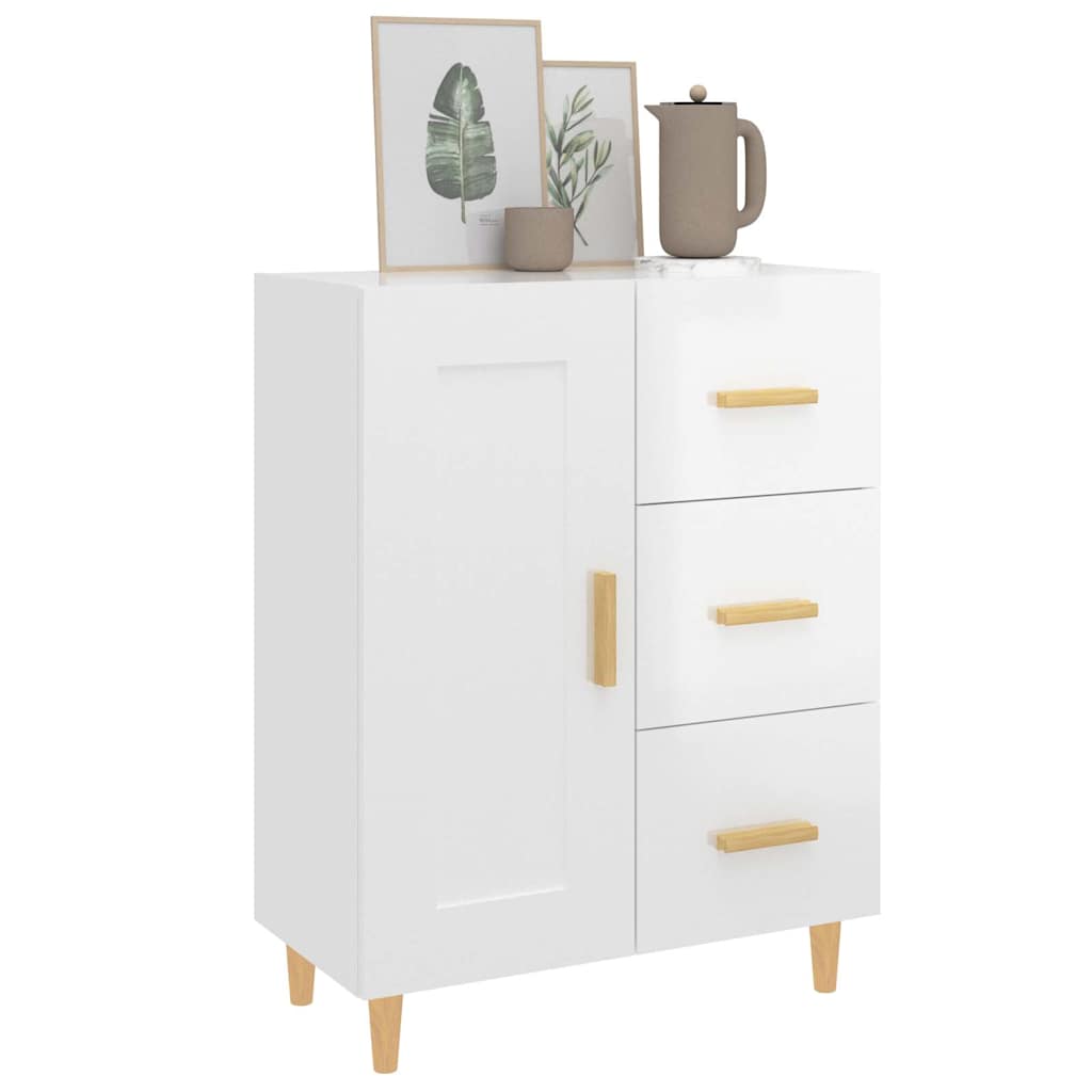vidaXL Sideboard High Gloss White 69,5x34x90 cm Engineered Wood