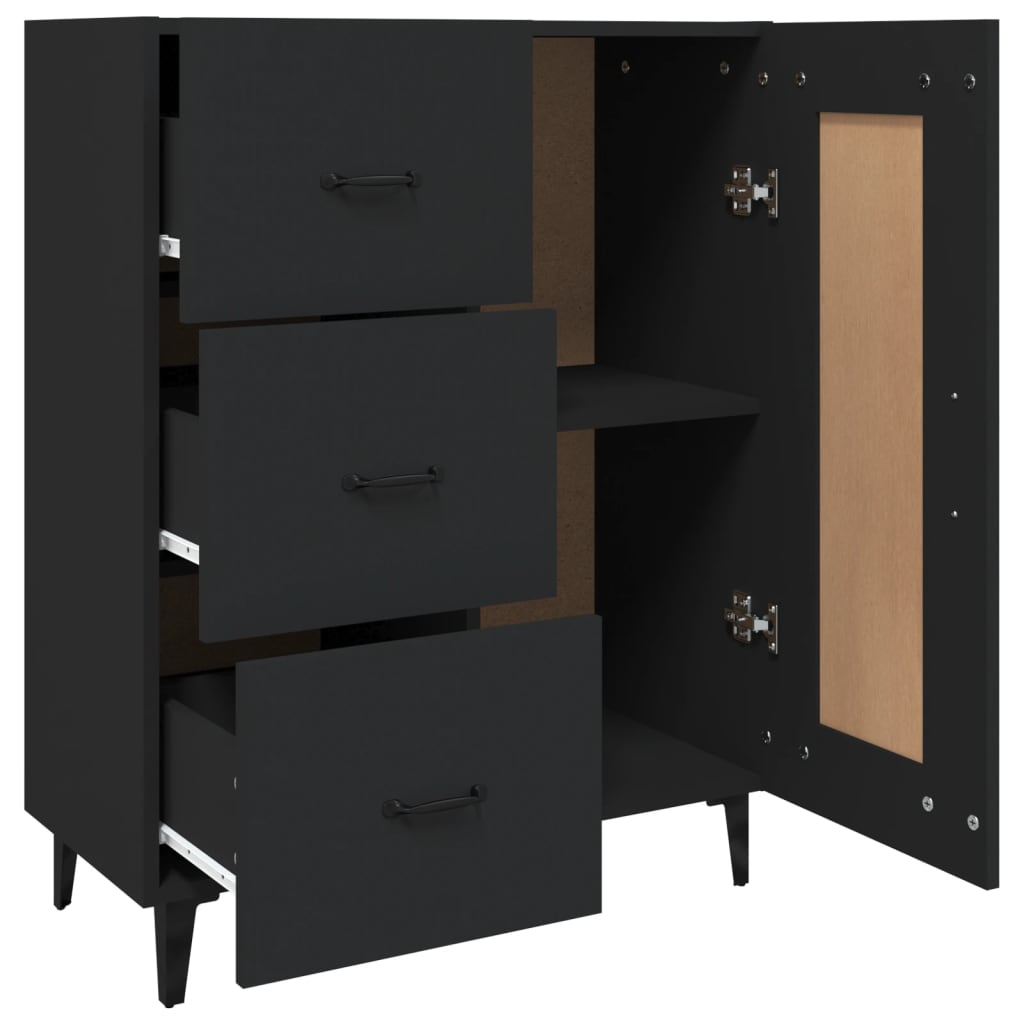 vidaXL Sideboard Black 69.5x34x90 cm Engineered Wood
