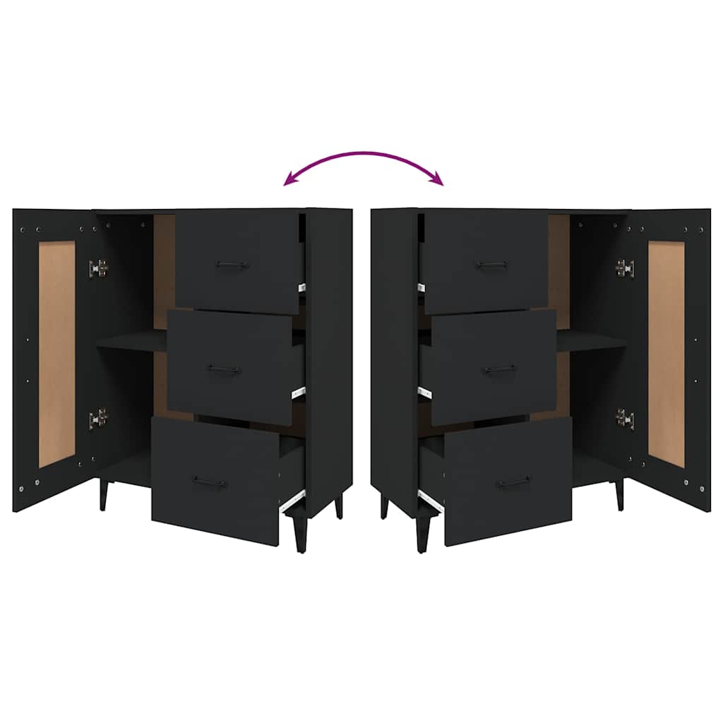 812232 vidaXL Sideboard Black 69,5x34x90 cm Engineered Wood