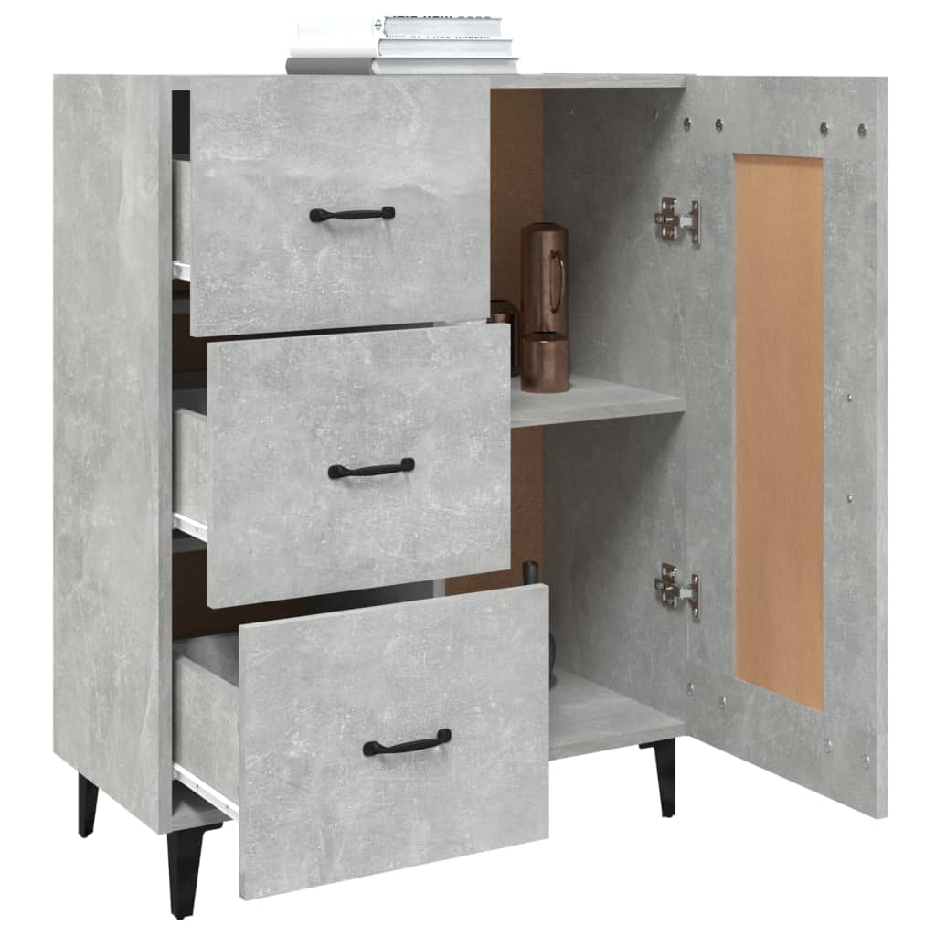 vidaXL Sideboard Concrete Grey 69.5x34x90 cm Engineered Wood