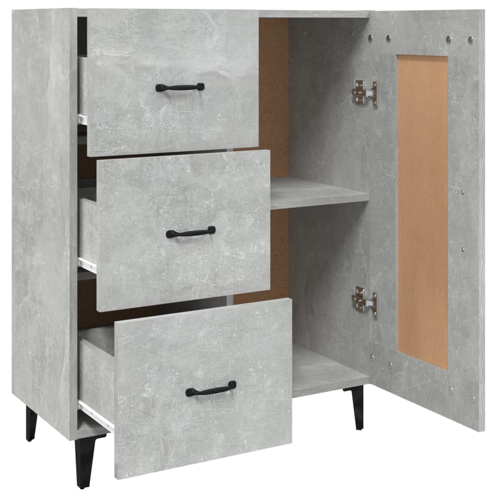 vidaXL Sideboard Concrete Grey 69.5x34x90 cm Engineered Wood