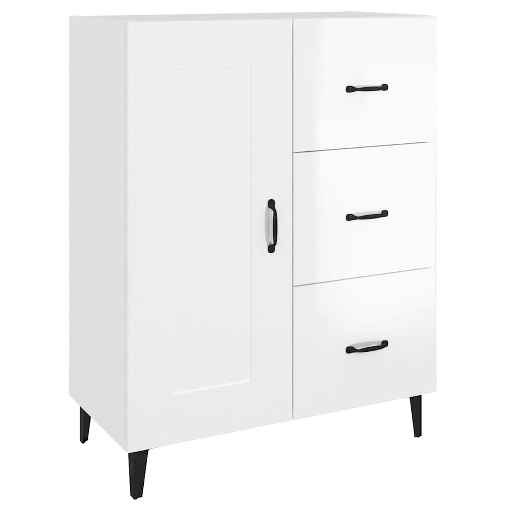 vidaXL Sideboard High Gloss White 69,5x34x90 cm Engineered Wood