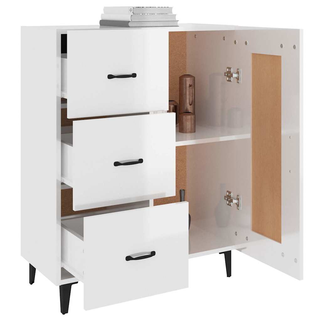 vidaXL Sideboard High Gloss White 69,5x34x90 cm Engineered Wood