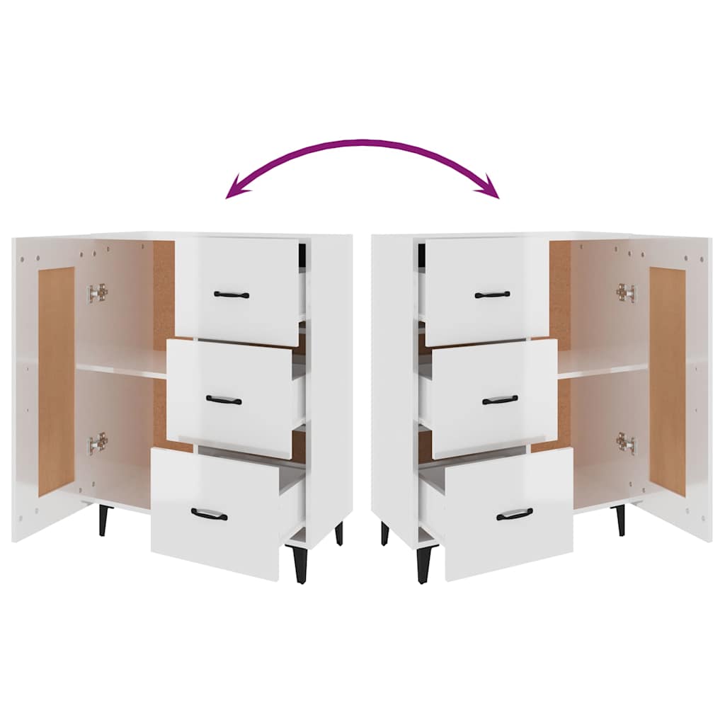 vidaXL Sideboard High Gloss White 69,5x34x90 cm Engineered Wood