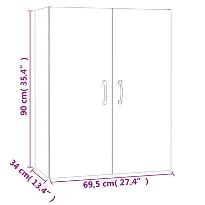 vidaXL Hanging Cabinet Concrete Grey 69,5x34x90 cm Engineered Wood