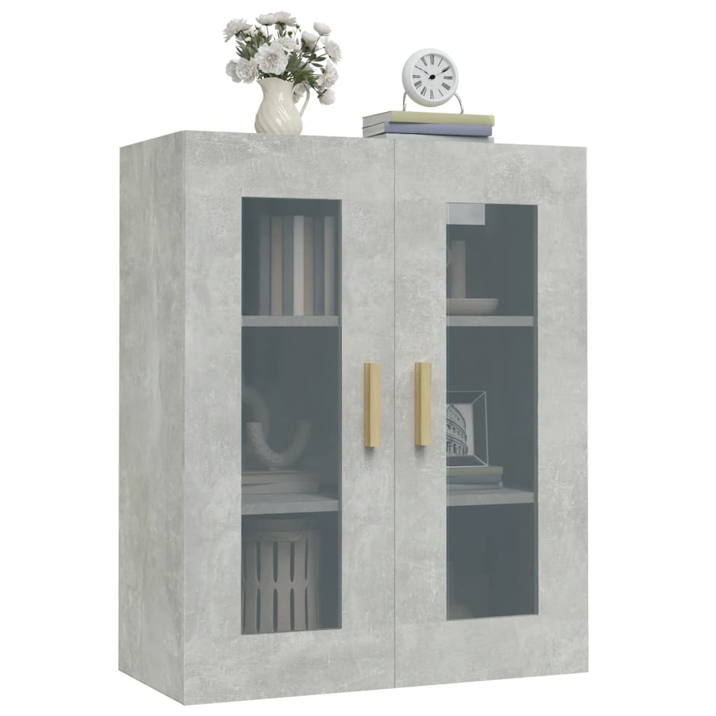 vidaXL Hanging Wall Cabinet Concrete Grey 69.5x34x90 cm