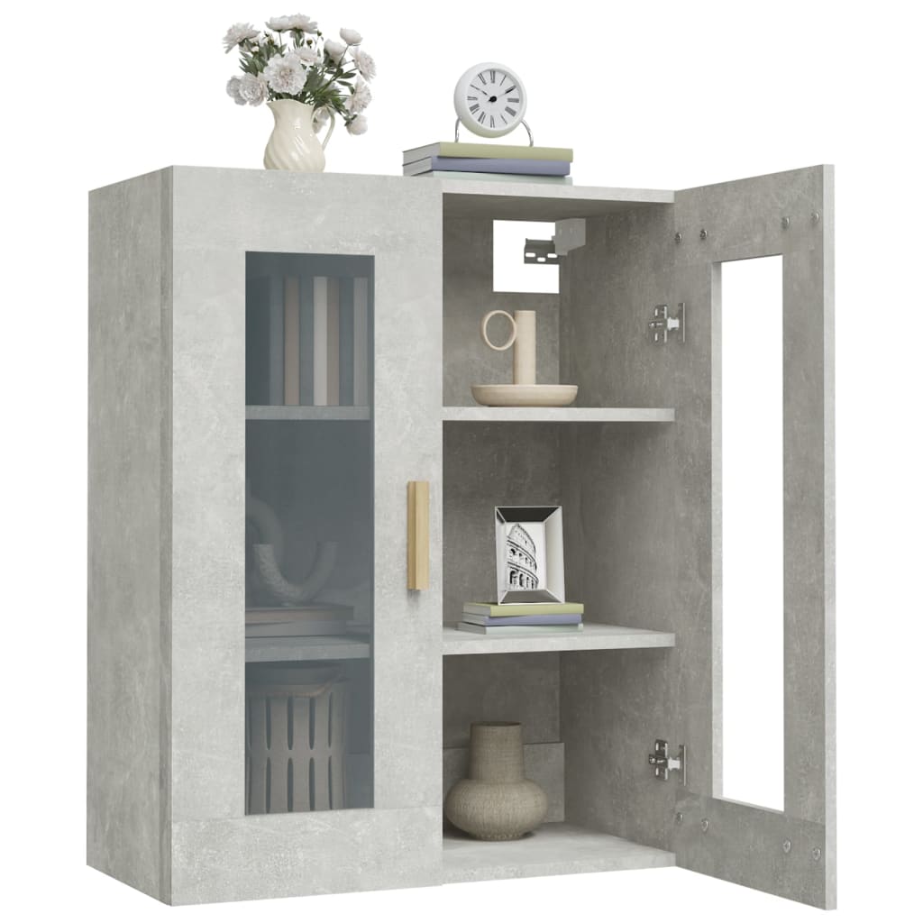 vidaXL Hanging Wall Cabinet Concrete Grey 69.5x34x90 cm