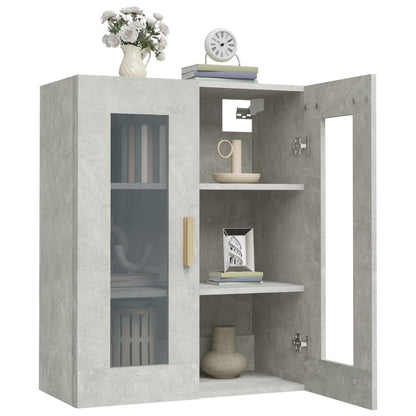 vidaXL Hanging Wall Cabinet Concrete Grey 69.5x34x90 cm