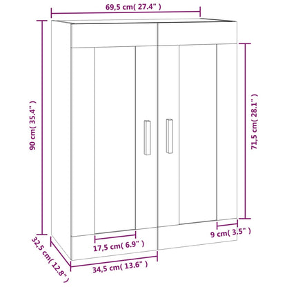 vidaXL Wall Cabinet | White | Engineered wood | Medium | Wall Cabinet