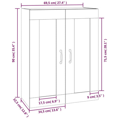 vidaXL Hanging Wall Cabinet White 69.5x32.5x90 cm
