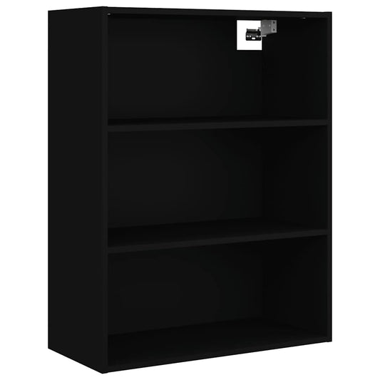 vidaXL Hanging Wall Cabinet | Black | Engineered Wood | Rectangular | Minimalist
