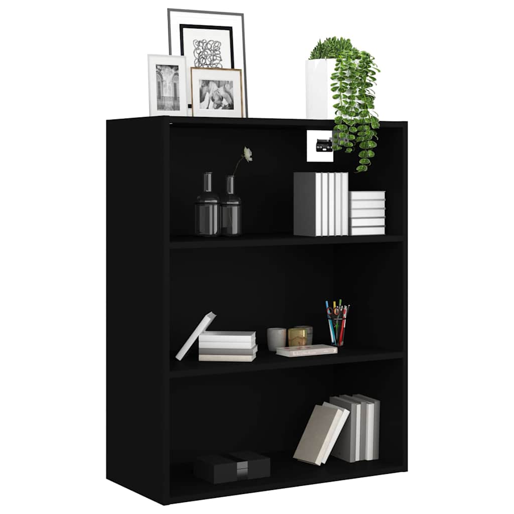 vidaXL Hanging Wall Cabinet | Black | Engineered Wood | Rectangular | Minimalist