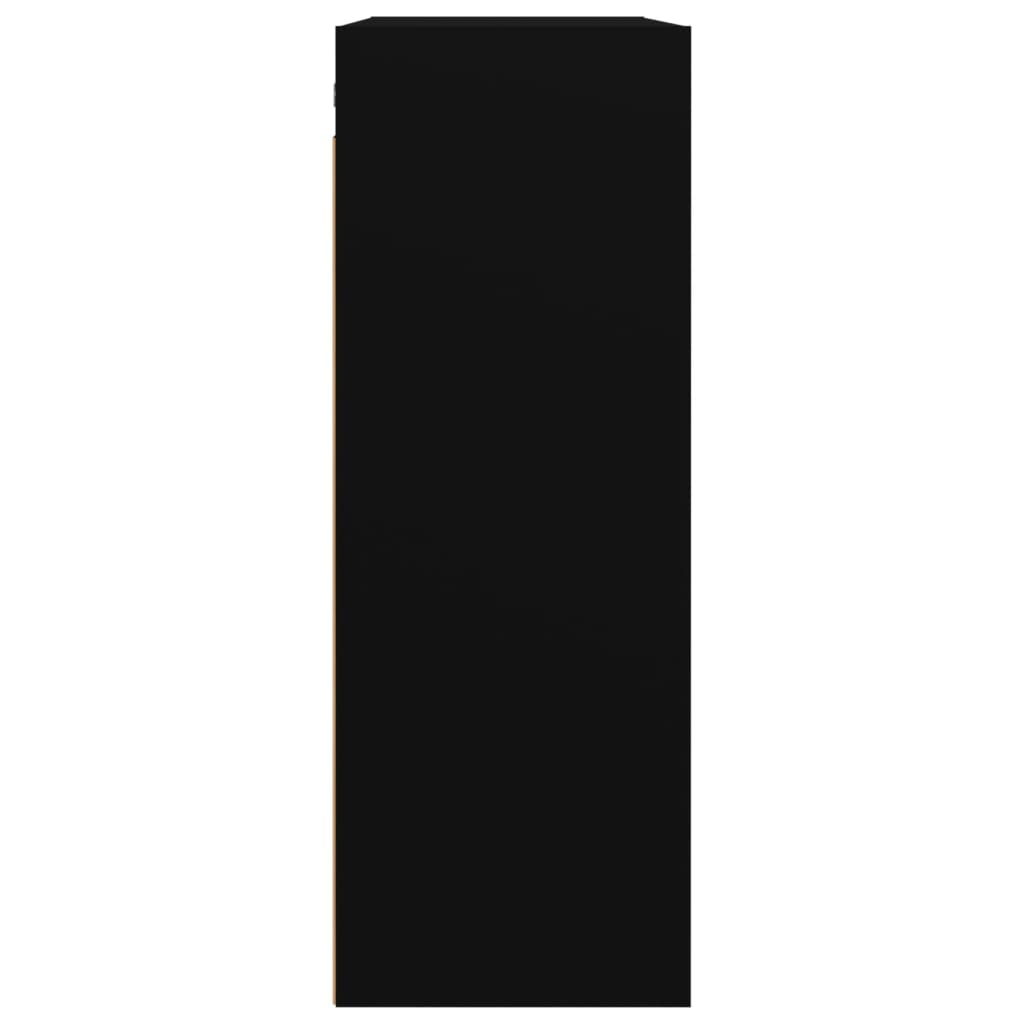 vidaXL Hanging Wall Cabinet | Black | Engineered Wood | Rectangular | Minimalist