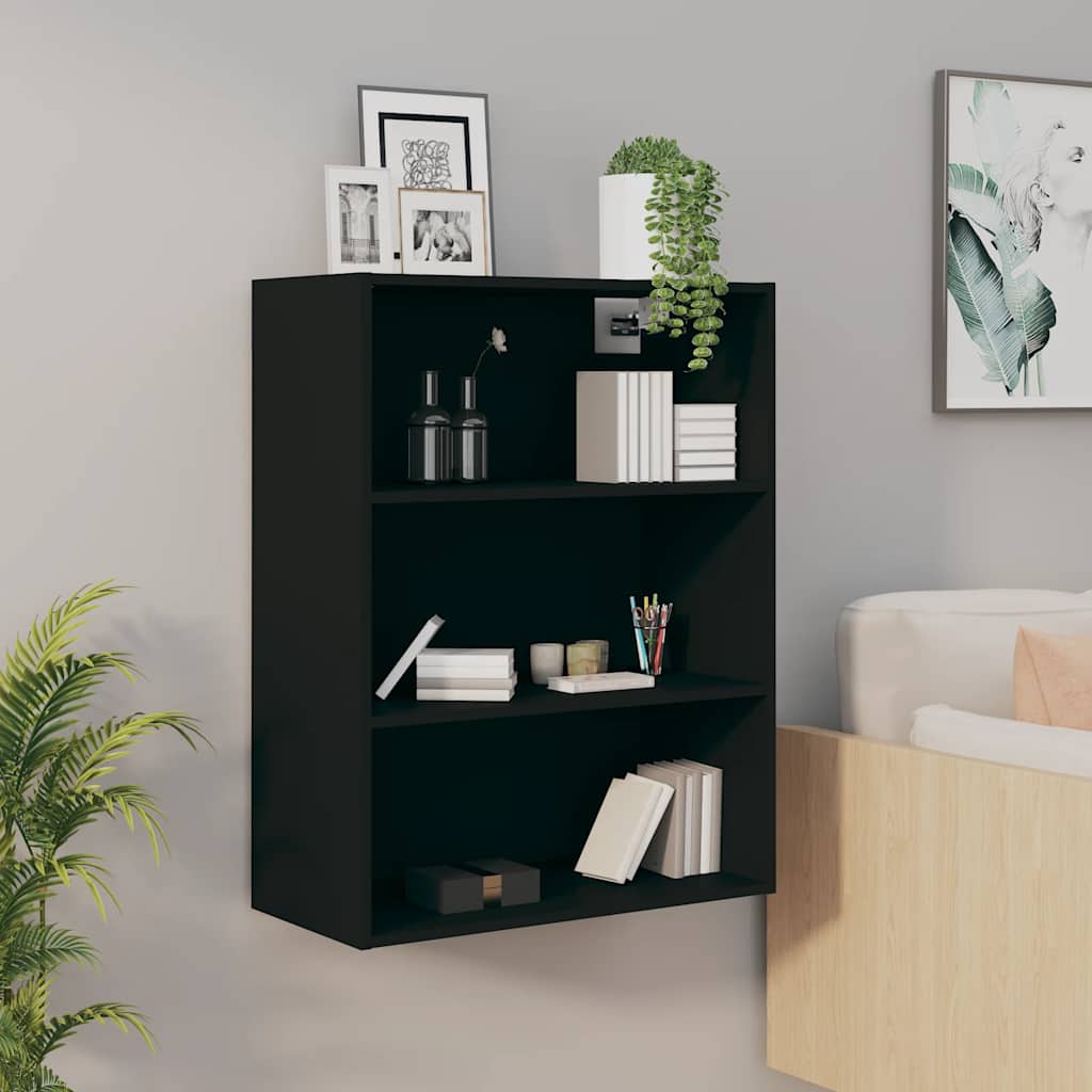 vidaXL Hanging Wall Cabinet | Black | Engineered Wood | Rectangular | Minimalist