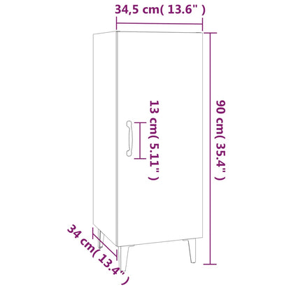 vidaXL Sideboard White 34.5x34x90 cm Engineered Wood