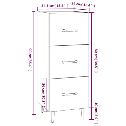 vidaXL Sideboard White 34,5x34x90 cm Engineered Wood