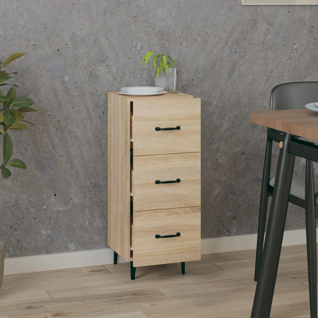 vidaXL Sideboard Sonoma Oak 34.5x34x90 cm Engineered Wood
