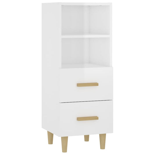 vidaXL Sideboard High Gloss White 34.5x34x90 cm Engineered Wood