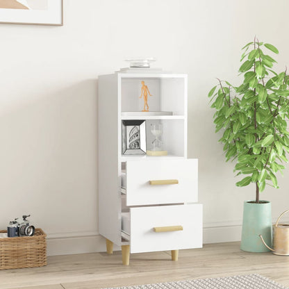 vidaXL Sideboard High Gloss White 34.5x34x90 cm Engineered Wood