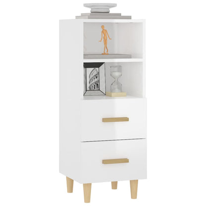 vidaXL Sideboard High Gloss White 34.5x34x90 cm Engineered Wood