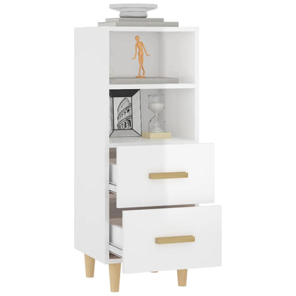 vidaXL Sideboard High Gloss White 34.5x34x90 cm Engineered Wood