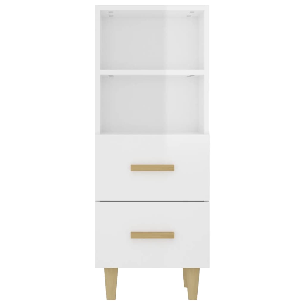 vidaXL Sideboard High Gloss White 34.5x34x90 cm Engineered Wood