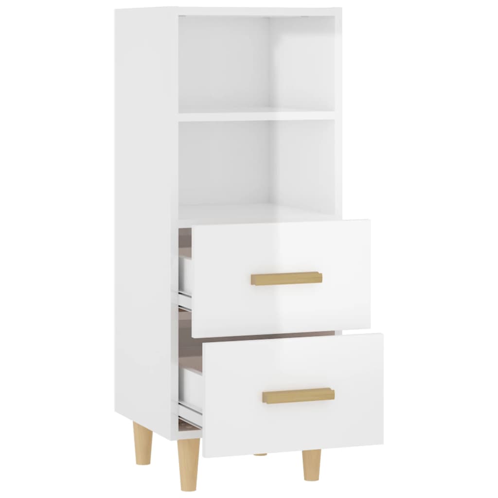 vidaXL Sideboard High Gloss White 34.5x34x90 cm Engineered Wood