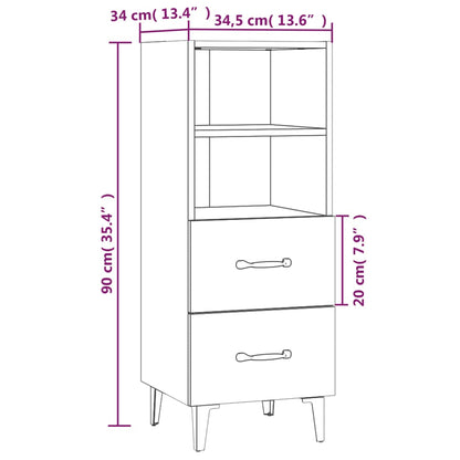 vidaXL Sideboard White 34.5x34x90 cm Engineered Wood