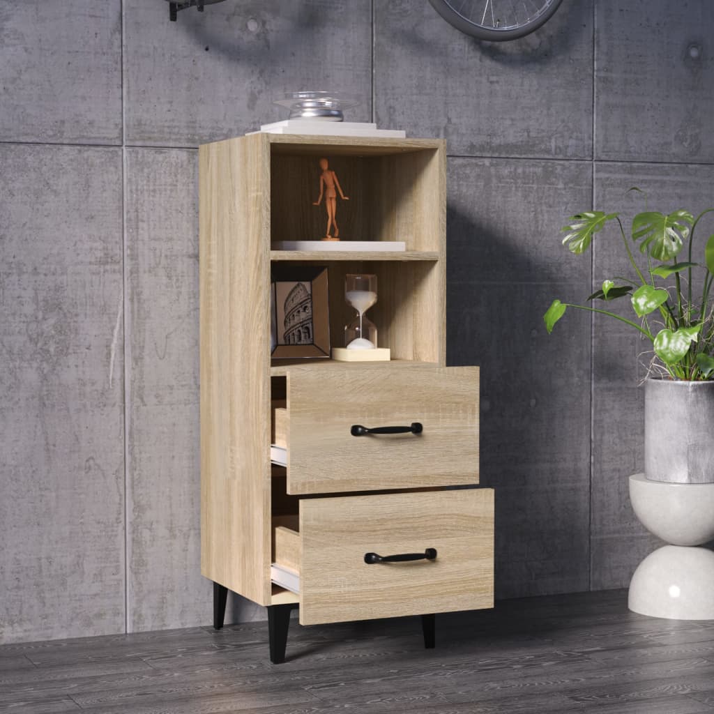 vidaXL Sideboard Sonoma Oak 34.5x34x90 cm Engineered Wood