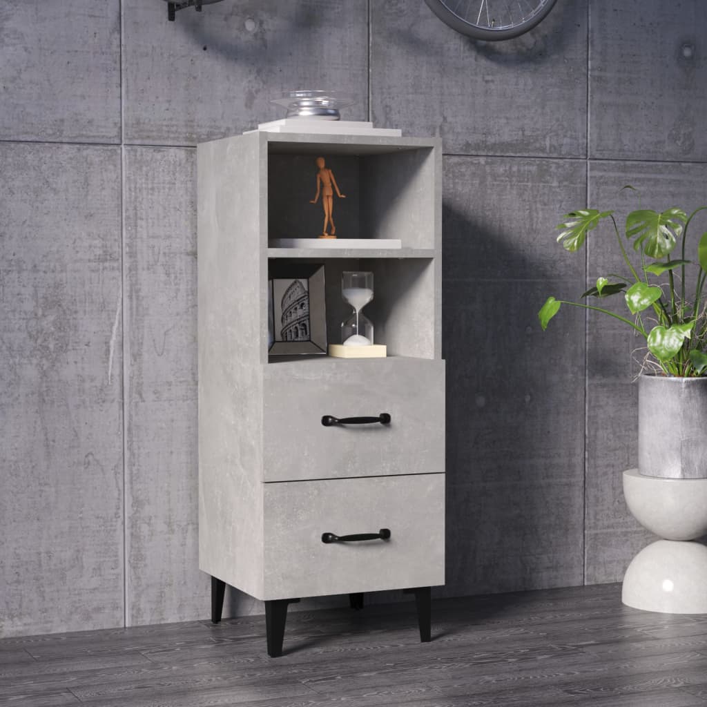 vidaXL Sideboard Concrete Grey 34.5x34x90 cm Engineered Wood