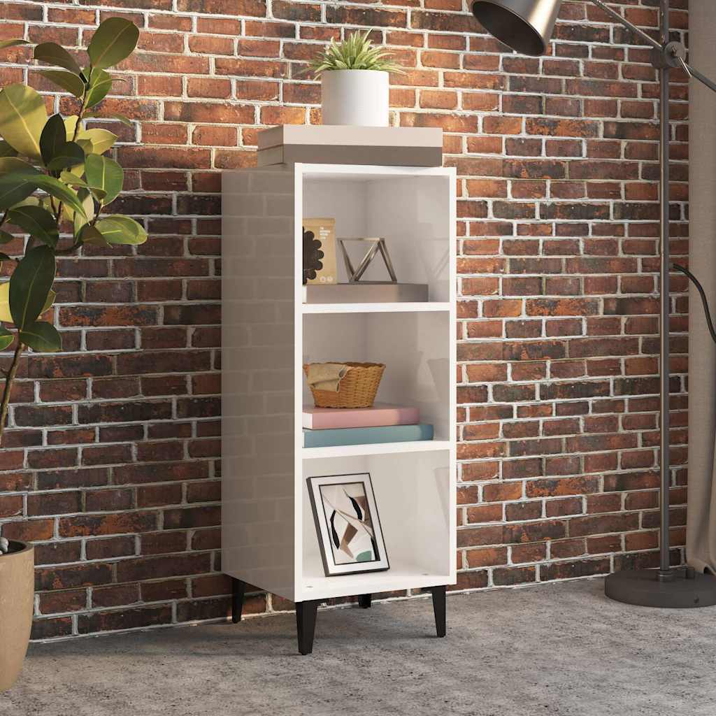 812390 vidaXL Sideboard High Gloss White 34,5x32,5x90 cm Engineered Wood