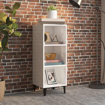 812390 vidaXL Sideboard High Gloss White 34,5x32,5x90 cm Engineered Wood