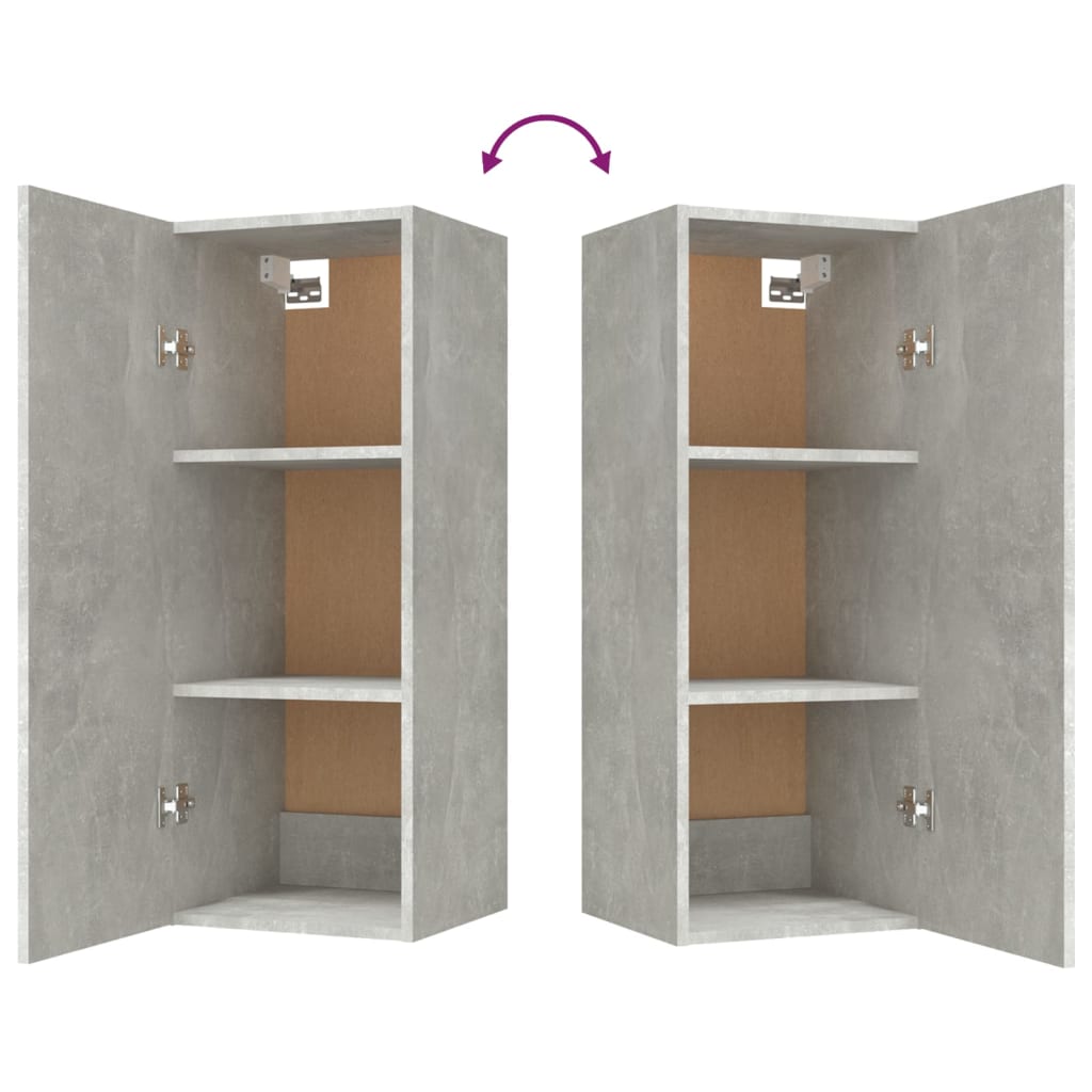 vidaXL Wall Cabinet Concrete Grey 34.5x34x90 cm Engineered Wood