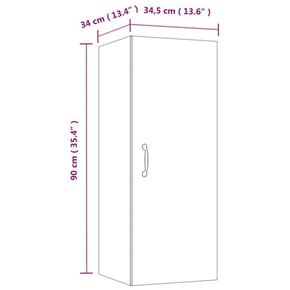 vidaXL Wall Cabinet Concrete Grey 34.5x34x90 cm Engineered Wood