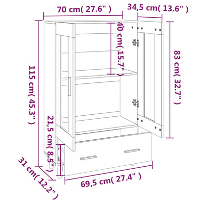 vidaXL Highboard Sonoma Oak 70x31x115 cm Engineered Wood