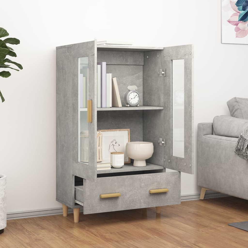 vidaXL Highboard Concrete Grey 70x31x115 cm Engineered Wood