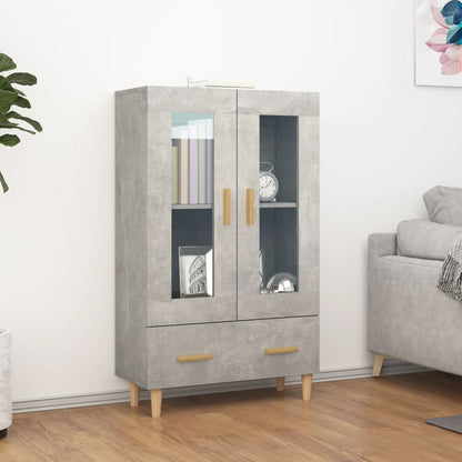 vidaXL Highboard Concrete Grey 70x31x115 cm Engineered Wood