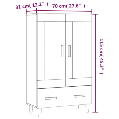 vidaXL Highboard Sonoma Oak 70x31x115 cm Engineered Wood