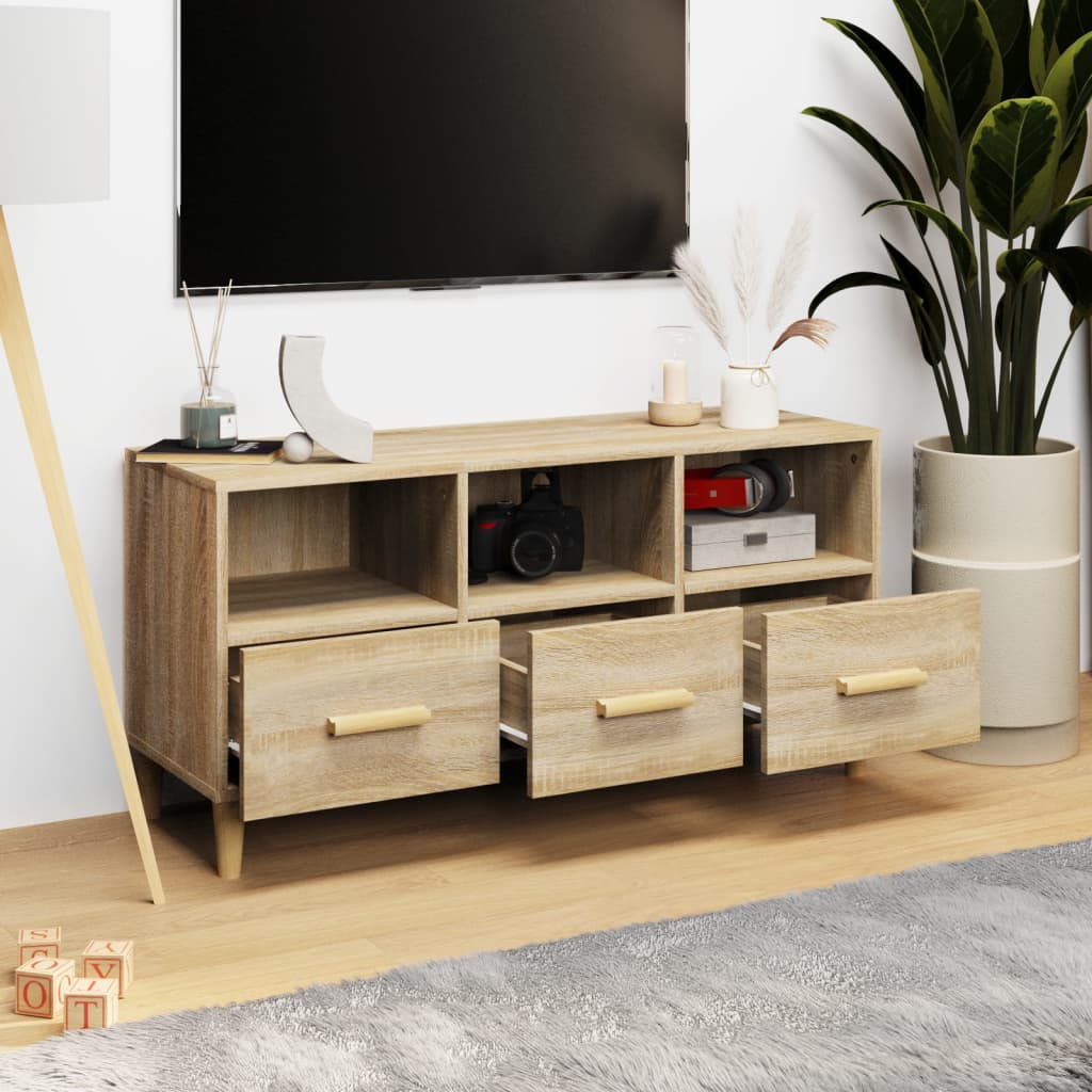vidaXL TV Cabinet Sonoma Oak 102x36x50 cm Engineered Wood