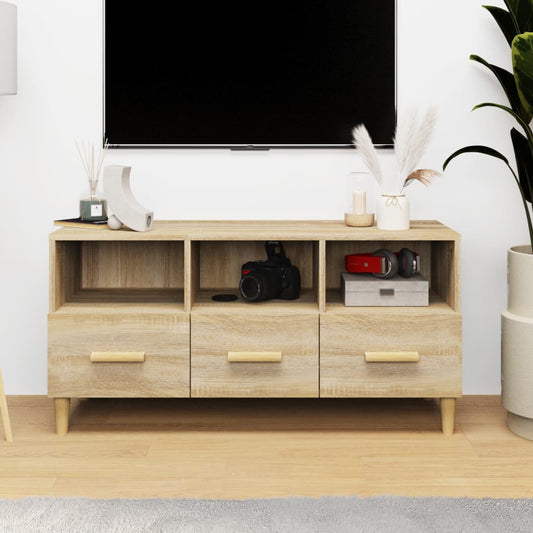 812603 vidaXL TV Cabinet Sonoma Oak 102x36x50 cm Engineered Wood