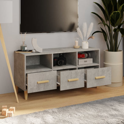 vidaXL TV Cabinet Concrete Grey 102x36x50 cm Engineered Wood