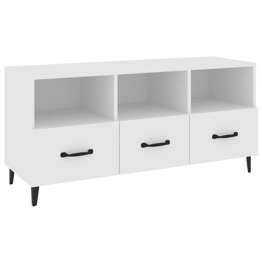 812609 vidaXL TV Cabinet White 102x35x50 cm Engineered Wood