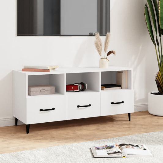 812609 vidaXL TV Cabinet White 102x35x50 cm Engineered Wood