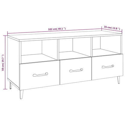 vidaXL TV Cabinet Concrete Grey 102x35x50 cm Engineered Wood
