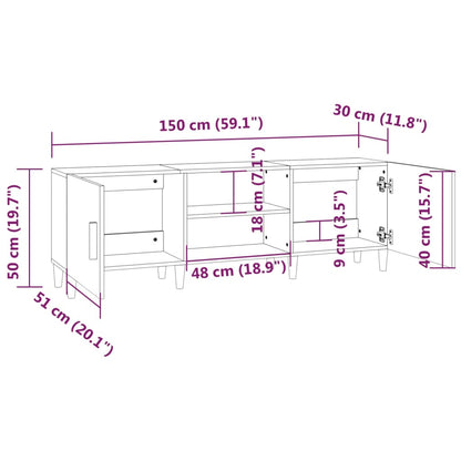 vidaXL TV Cabinet Sonoma Oak 150x30x50 cm Engineered Wood