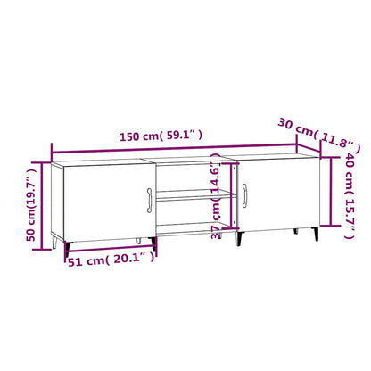 vidaXL TV Cabinet White 150x30x50 cm Engineered Wood
