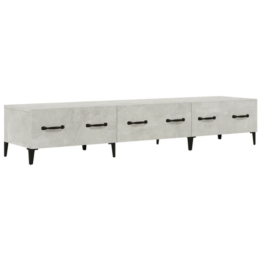 812649 vidaXL TV Cabinet Concrete Grey 150x34,5x30 cm Engineered Wood