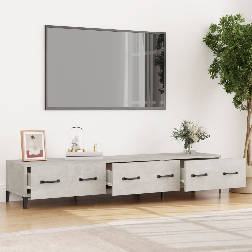 vidaXL TV Cabinet Concrete Grey 150x34,5x30 cm Engineered Wood