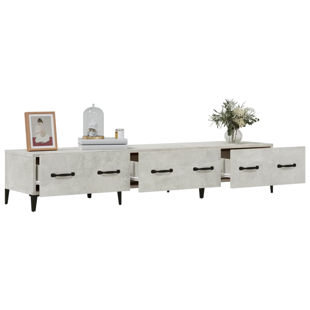 vidaXL TV Cabinet Concrete Grey 150x34,5x30 cm Engineered Wood