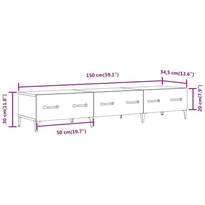 vidaXL TV Cabinet Concrete Grey 150x34,5x30 cm Engineered Wood